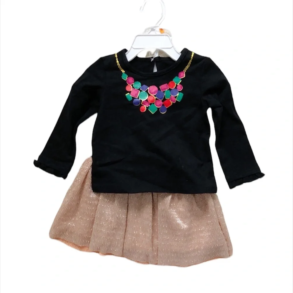 NWT Kate Spade infant metallic skirt set